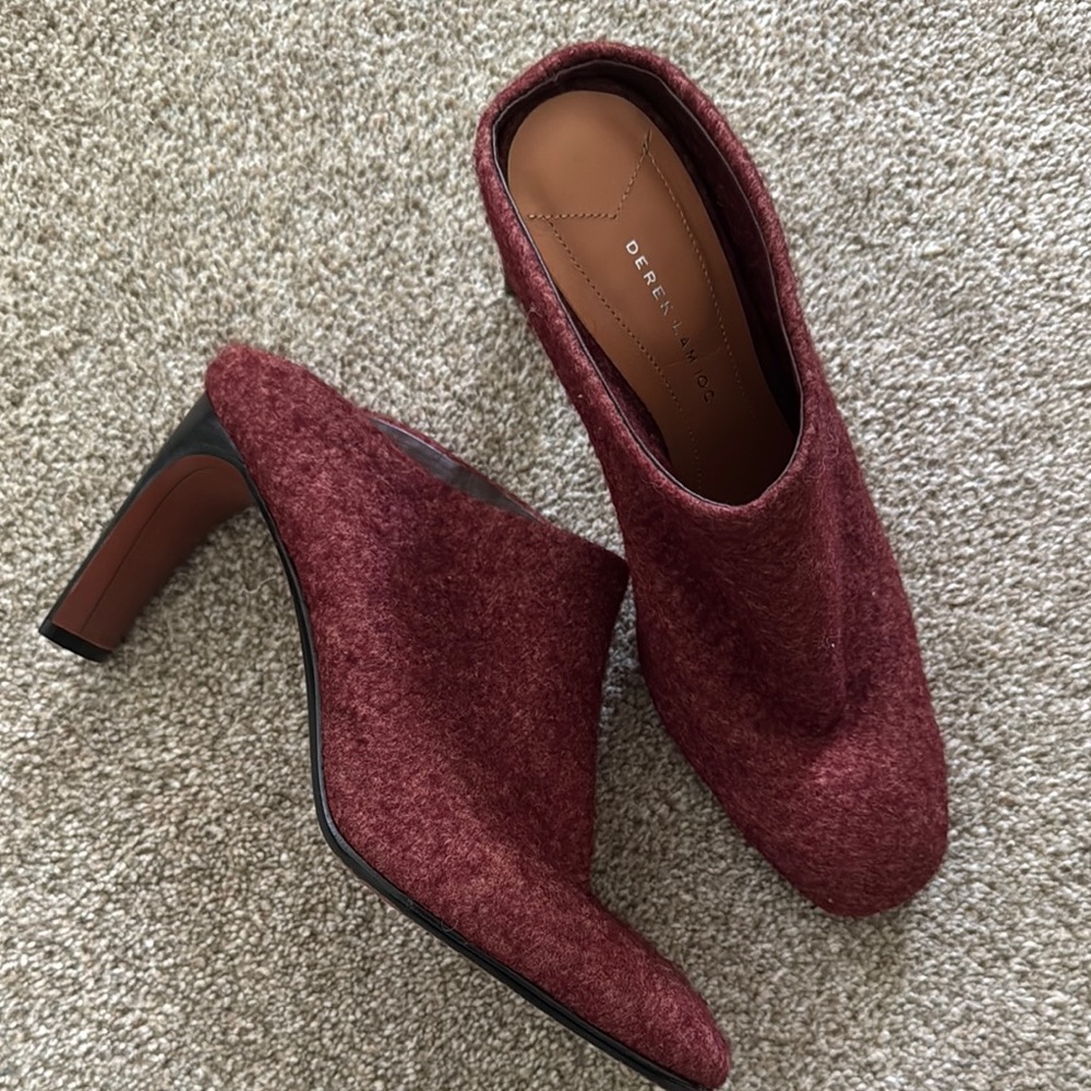 Derek Lam Maroon Red Mules with Block Heel